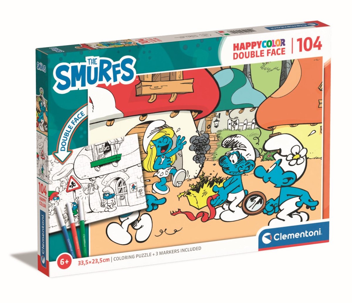 Smurfen puzzel - Clementoni - 104 stukjes