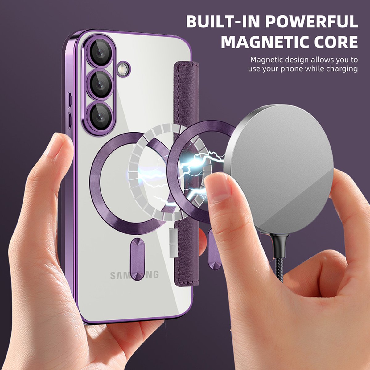 Techsuit - SmartMag Book Case - Samsung Galaxy S25 Ultra - Purple