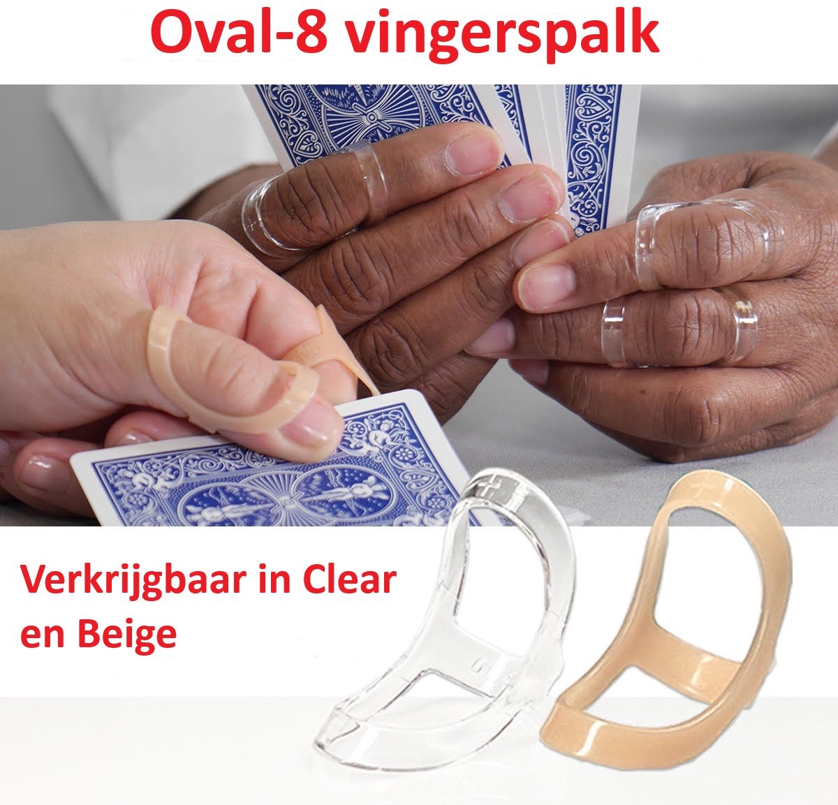 3PP Oval-8 vingerspalk CLEAR - Splint - maten 6-7-8 (M) - 3 stuks, van elke maat één - voor stabiele en comfortabele ondersteuning van de vinger