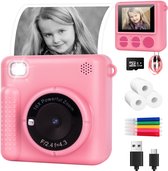 Kindercamera, instant camera, digitale print 1080p, 16x zoom, 2,4