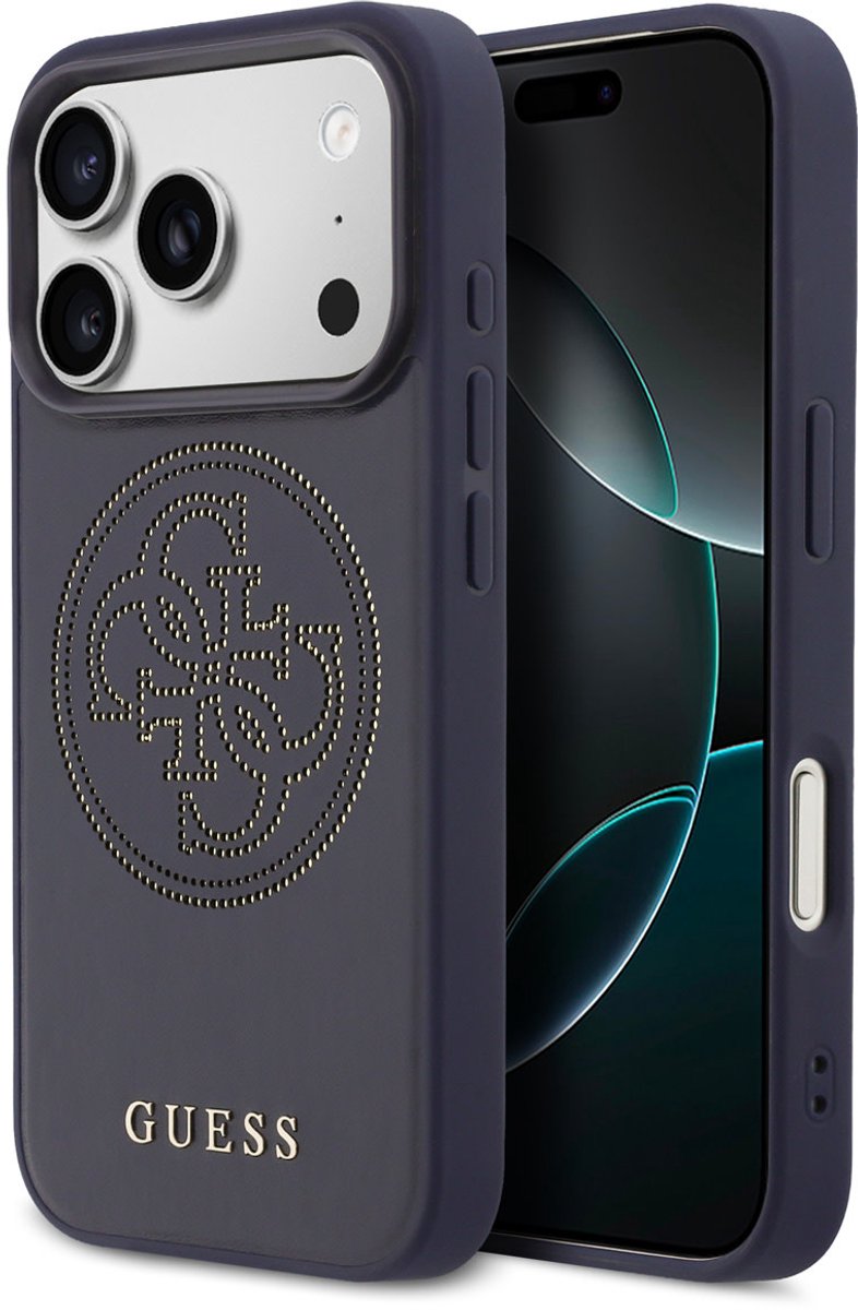 Guess - hoesje voor iPhone 17 Pro - MagSafe 4G Perforated Logo - Navy