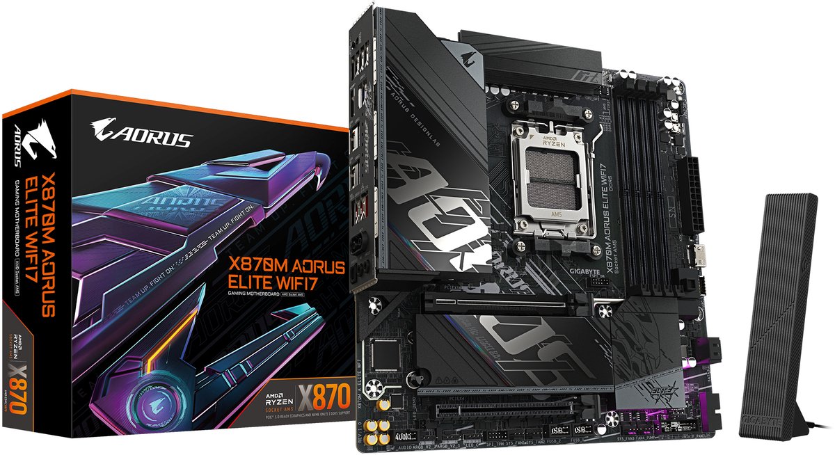 GIGABYTE X870M AORUS ELITE WIFI7 AMD X870 Socket AM5 micro ATX