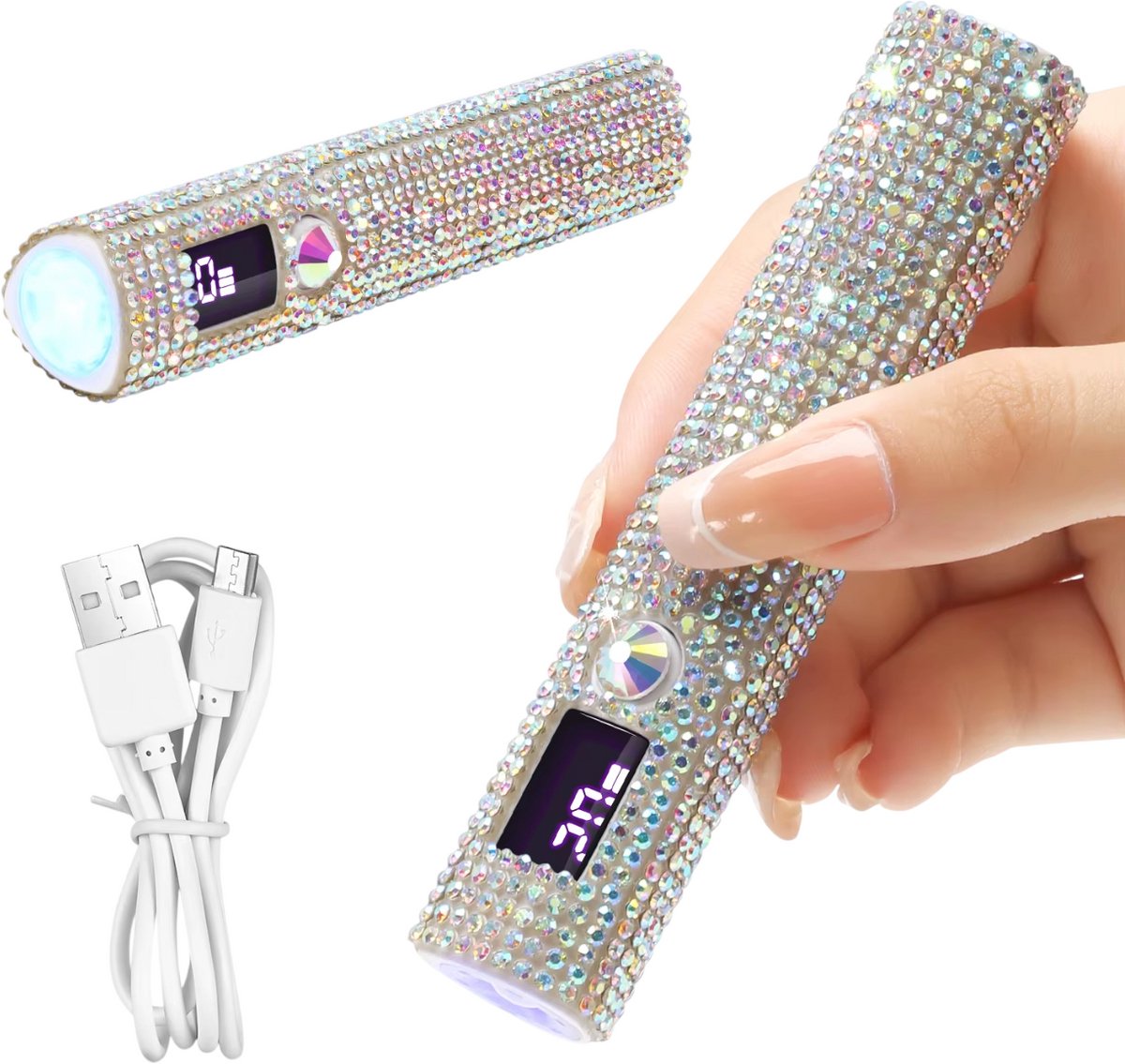 Draagbare Mini UV LED Nagellamp voor Gelnagels Drogen – Sneldrogende Nageldroger voor Thuisgebruik en Nagelsalon – Compacte Professionele Manicure Lamp - WIT-DIAMANT