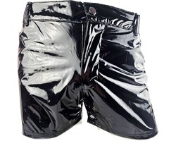 BamBella ® - Shorts - Maat S/M - Datex Zwart korte broek SM kleding BDSM erotische heren kleding