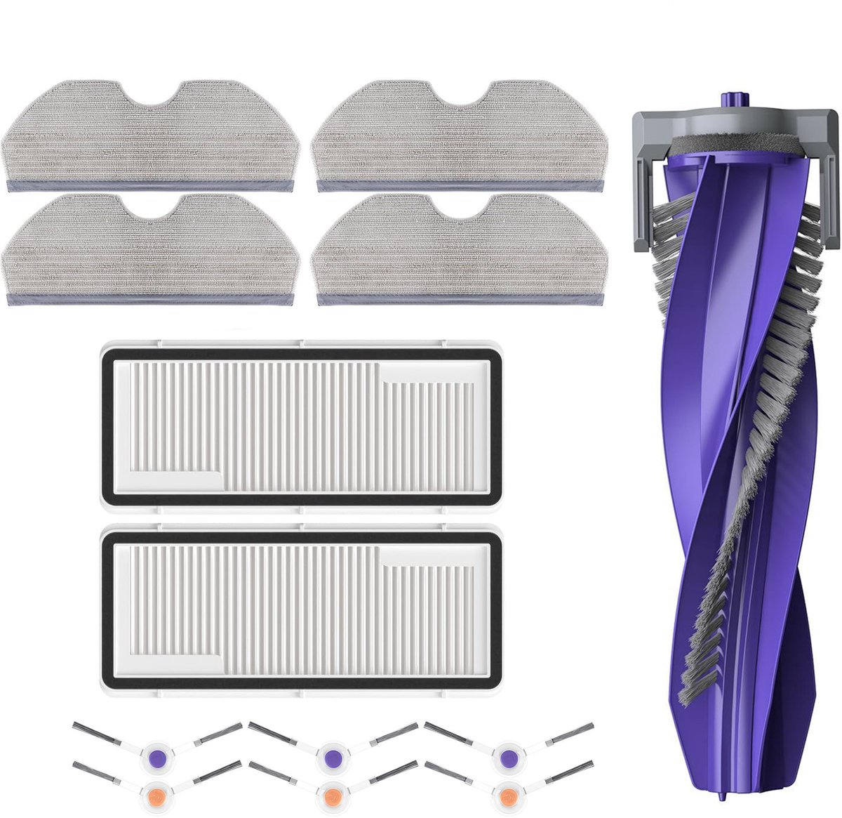 Vervangende onderdelen - 13-delige set accessoires - geschikt voor Narwal Freo X Plus robotstofzuiger - 1 rolborstel, 2 HEPA-filters, 4 dweildoeken, 6 zijborstels