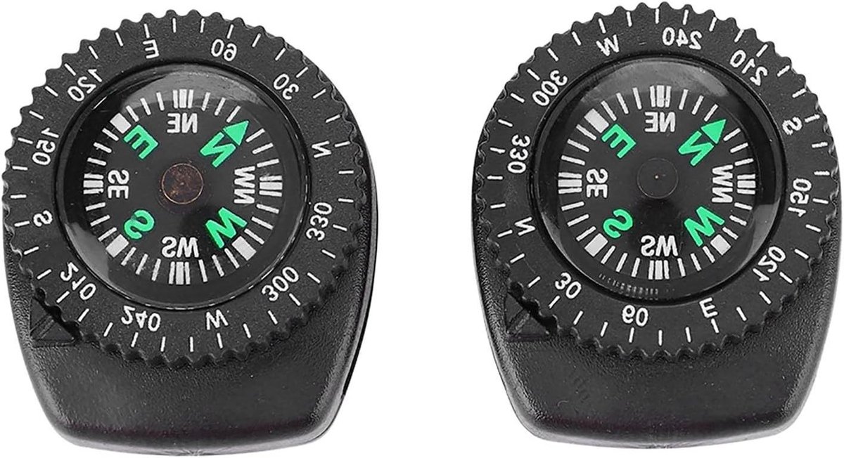 Navigatiekompas met horlogeband voor kamperen, boottochten en wandelen - 2 stuks