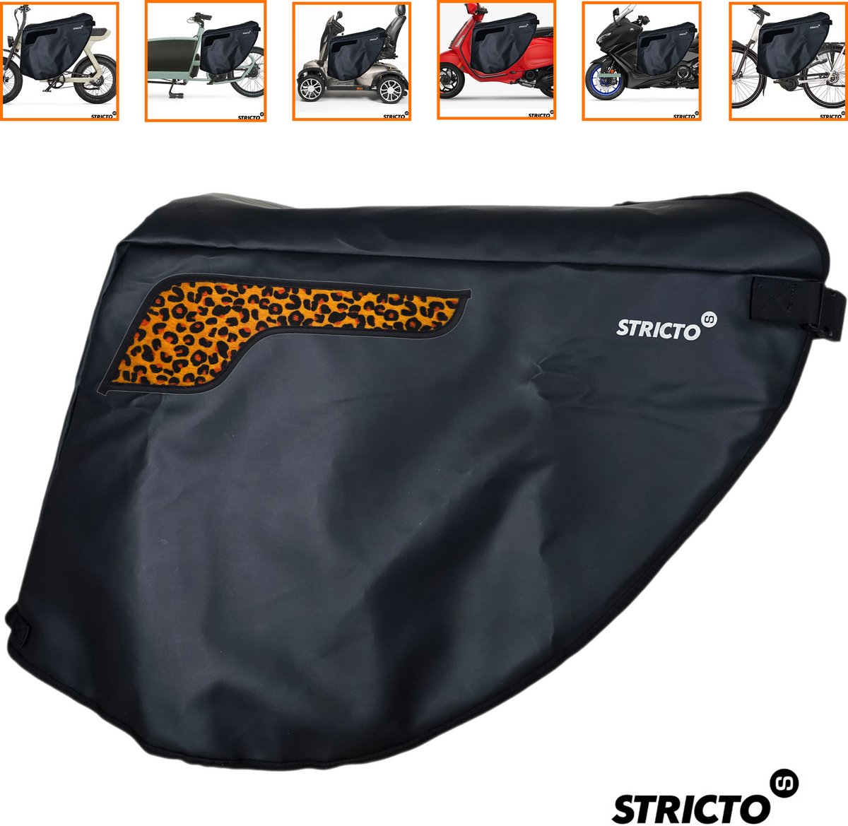 HIGH QUALITY - Stricto Easy-On Premium Beenkleed Panter Oranje – Fiets, Fatbike, Scooter & Scootmobiel