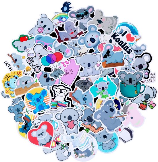 Une grande collection d'adorables autocollants koala.