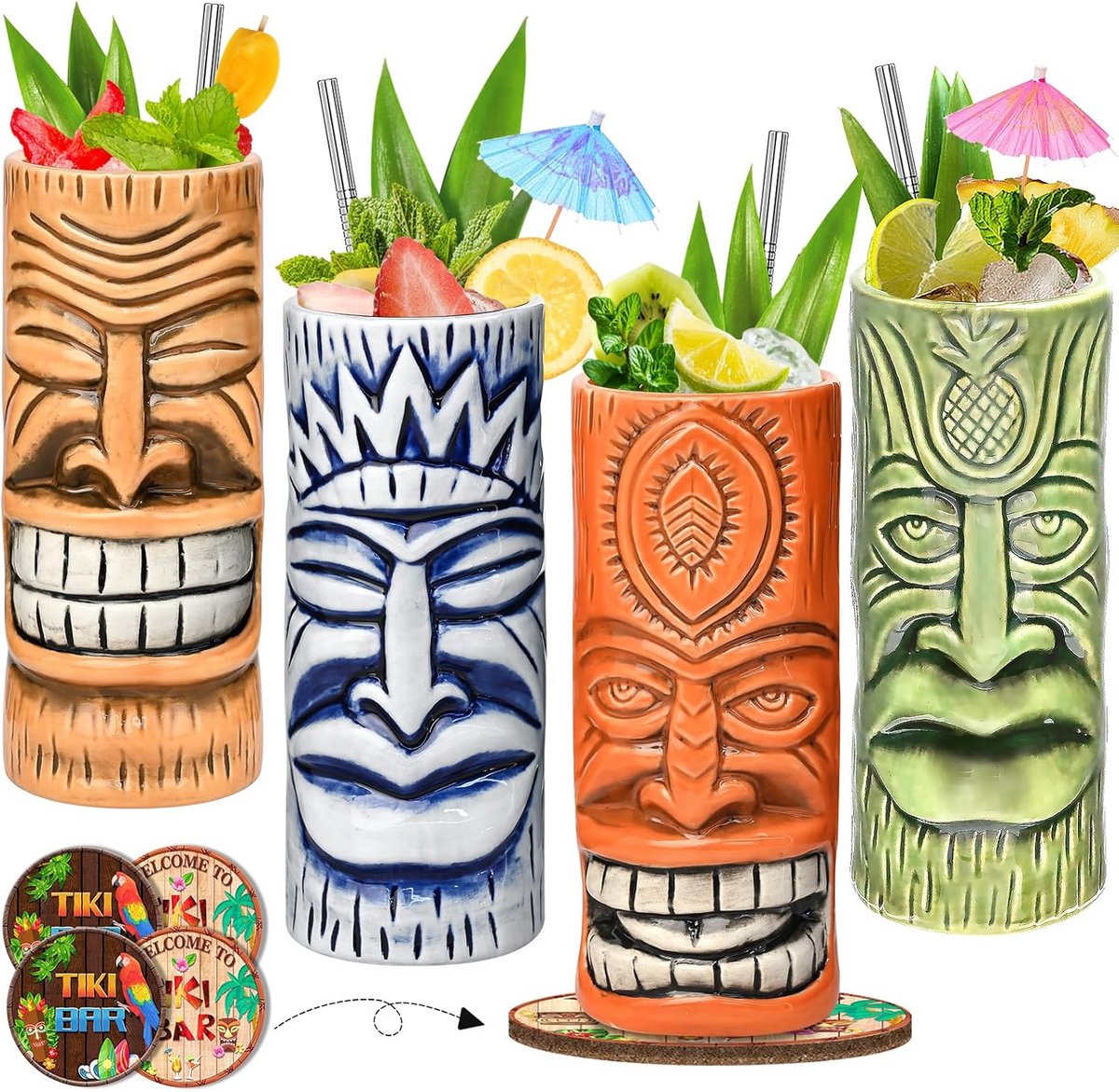 Set van 4 unieke keramische cocktailmokjes voor feestelijke gelegenheden