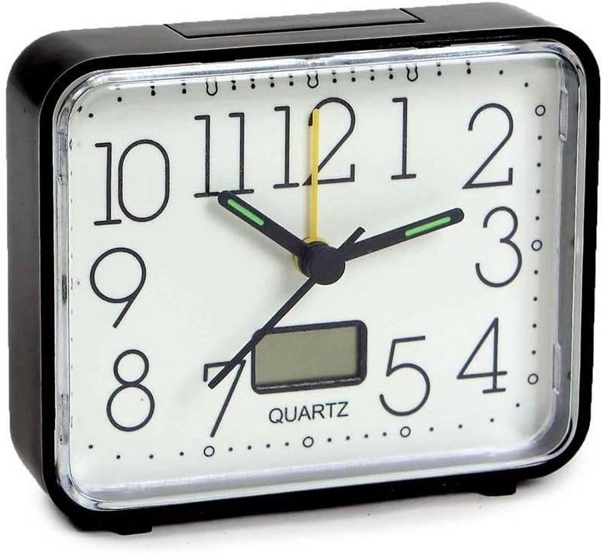 Lichtgevende wekker met oversized cijfers en kwartsthermometer