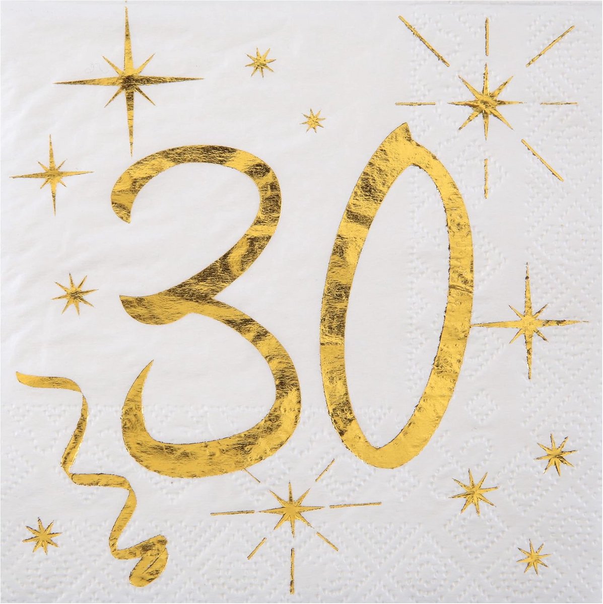 Verjaardagsservetten met Gouden Belettering voor 30e Verjaardag