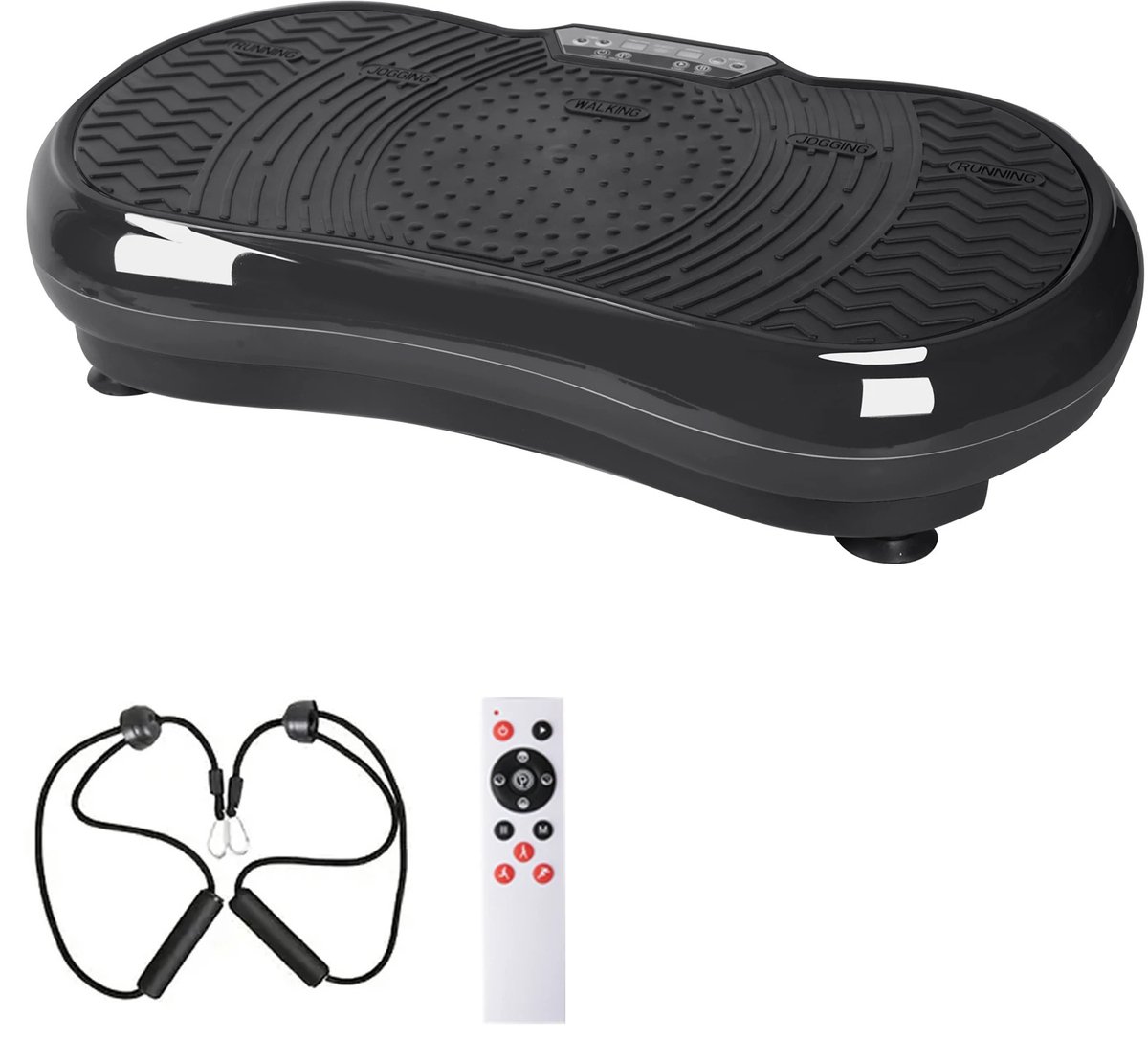 NaevaMi Trilplaat Fitness - Vibration Plate - Trilplaat voor Benen Bloedsomloop - Trilplaat Afvallen - Vibration Plate Limphatic - Trillingsplaat - Voor Vetverbranding en Gewichtsverlies - 67x38x13.5CM - Zwart