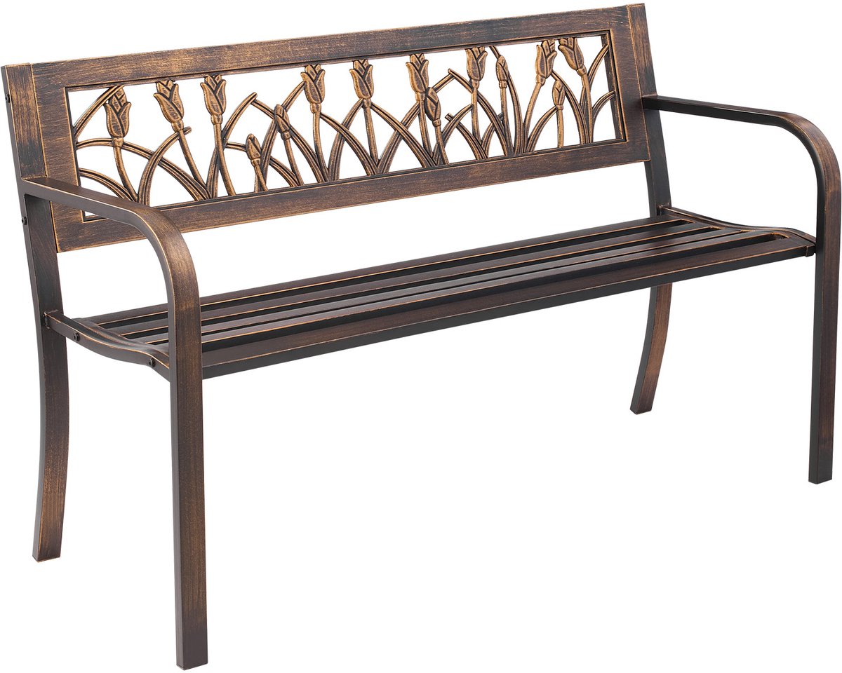 VEVOR Tuinbank Patiobank Balkonbank 127CM Metalen Frame Antiek Brons