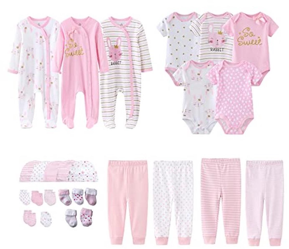 Cadeauset voor pasgeborenen - 27 delige set met kleding en accessoires voor baby's