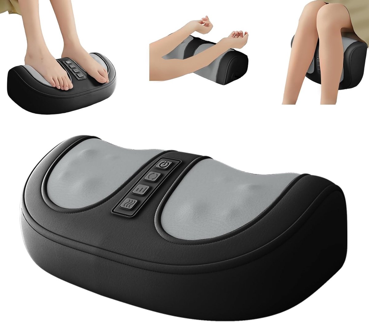 Massage - Elektrische Voetmassage met Warmte - met 3 Intensiteit Standen - Ideaal voor Thuis en Kantoor - Zwart