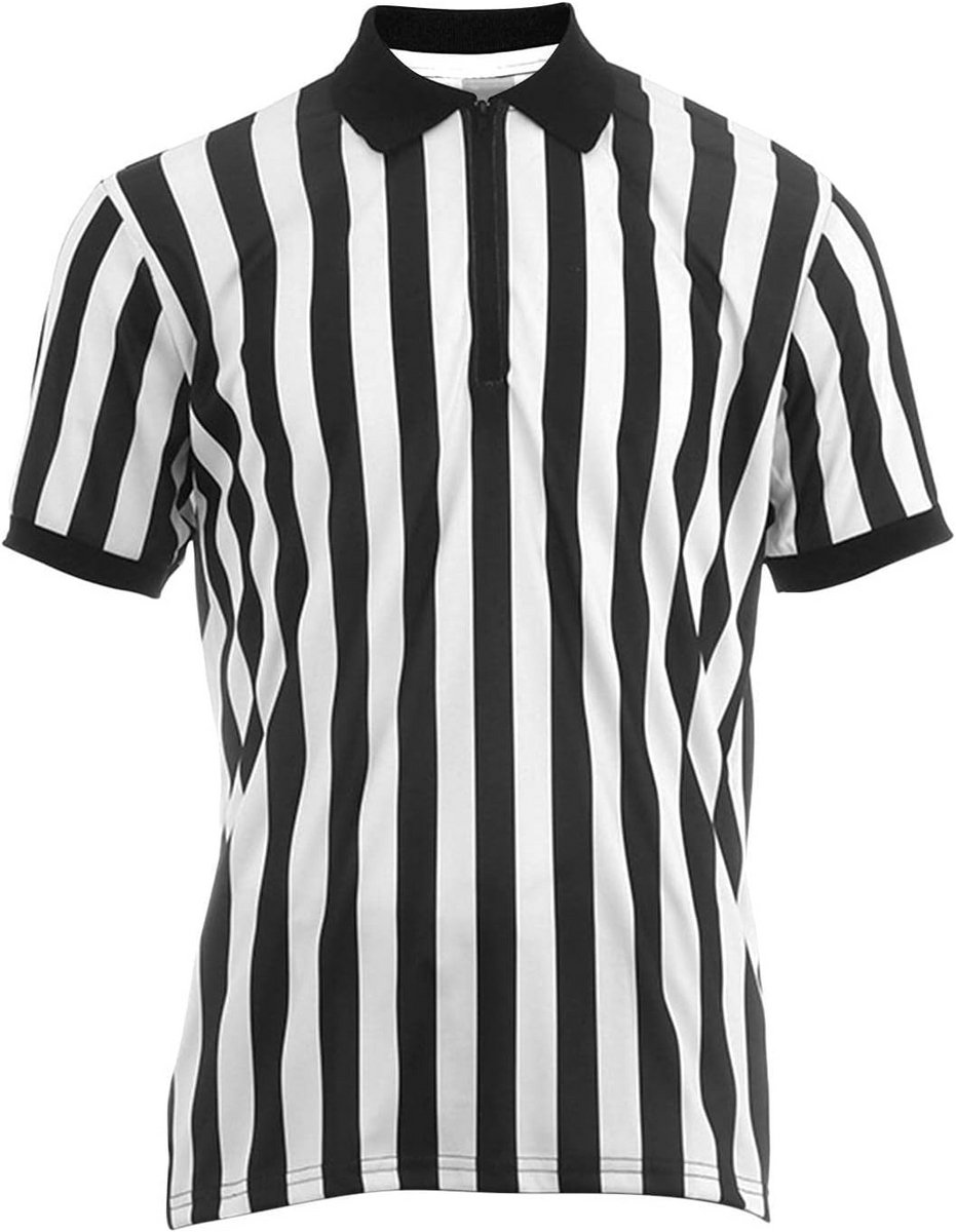 Scheidsrechtershirt voor Heren - Zwart-Wit Gestreept Sport T-shirt
