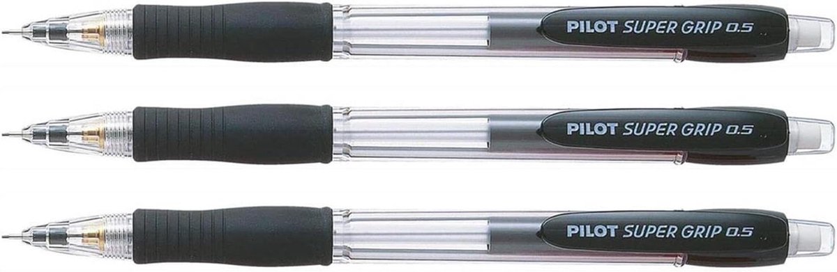 Vulpotlood 0,5 mm, Super Grip, Zwart, 3 Stuks