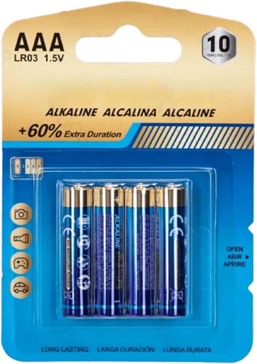 Alkaline Batterij AAA 1.5V - 4 Stuks