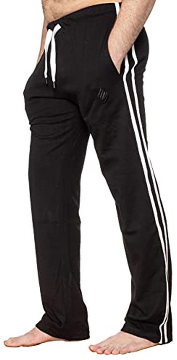 Loungebroek voor heren met strepen, elastische taille en zijzakken - Maat M - XXL