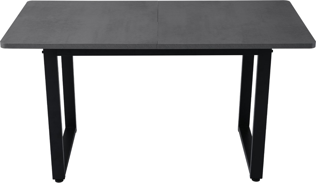Industrieel Eettafel - Massief Ontwerp & Robuust Metaal Frame - Grijze/Witte Top - Draagt 100 kg