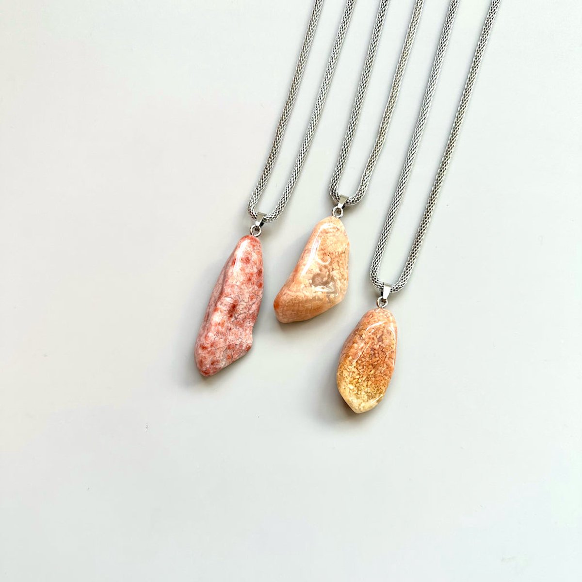 Gemstone ketting Mosagaat rood