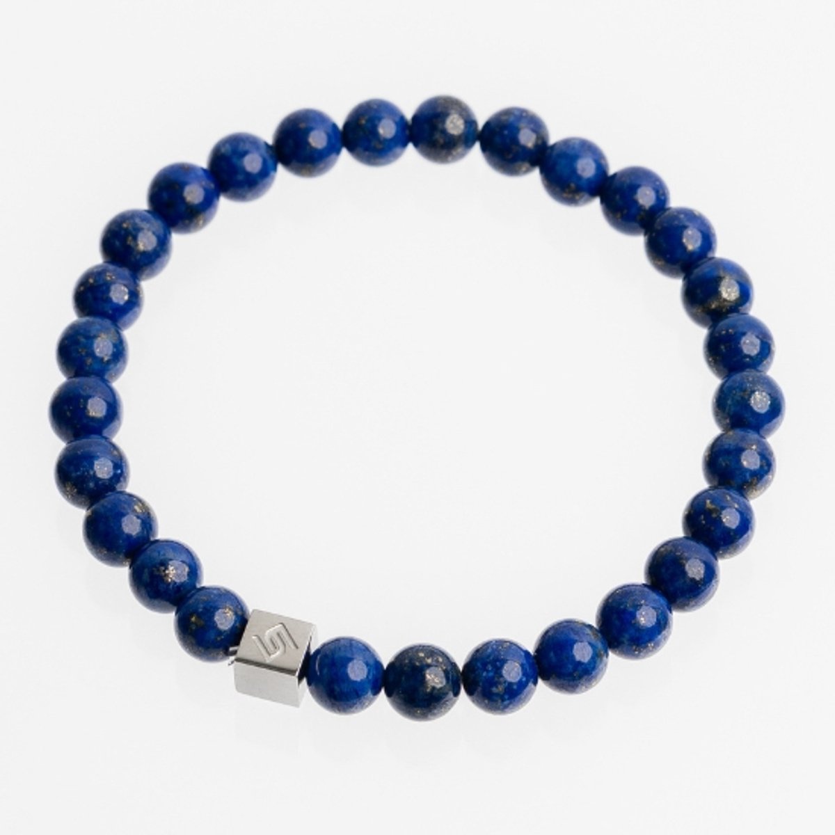 Unreal Elements Sodalite Heren Armband Kralen - Natuursteen - 6mm - RVS Bracelet - 20 cm - Blauw - Cadeau voor Mannen