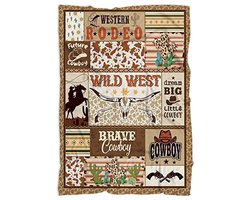 Cowboy dekens 30" x 40" voor jongens en meisjes - Perfect cadeau voor pasgeborenen en kinderkamer decoratie