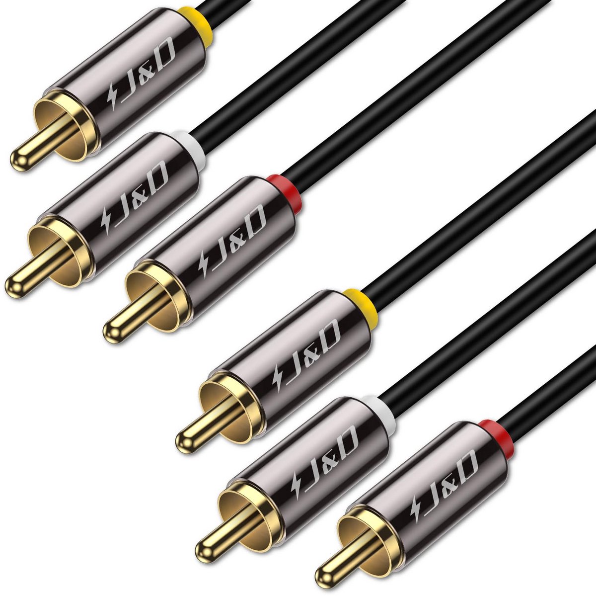 3RCA Audio Kabel - Stereo Audio Kabel met Gold Plated, 2.4 m Lengte