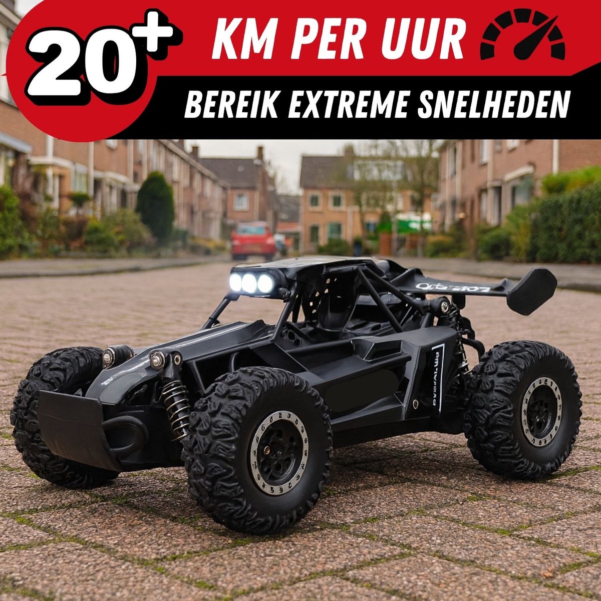 VROEMY Speedracer - Bestuurbare auto offroad voor buiten - 20 km/u — afbeelding 6