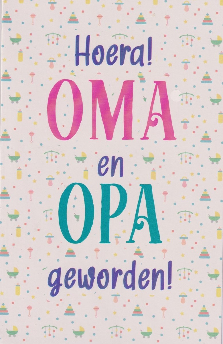 Wenskaart Hoera! Oma en Opa geworden! - Kleinkind - Luxe Dubbele kaart met envelop - Gratis verzonden - D13654