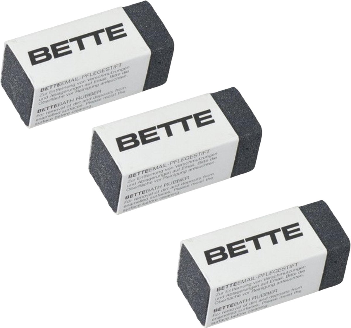 3x Bette Emaille onderhoudsgum universeel schuurblokje (gum) klein