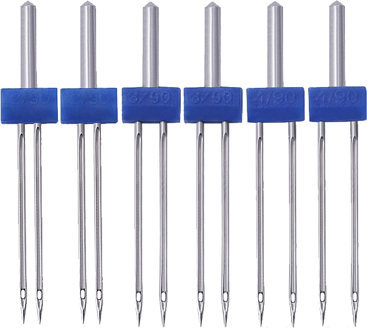 Set van 6 stretch Twin Needles voor naaimachine - Dubbele naalden voor jersey en elastische stoffen