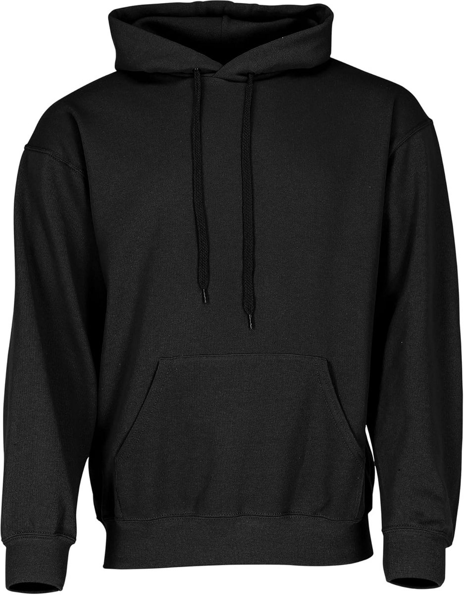 Classic zwarte hoodie met capuchon en gratis stoffen zak - uniseks 4XL