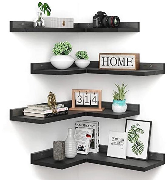 Fixwal Zwevende planken, badkamerdecoratie, wandplanken, badkamerplanken, set van 5 stuks, met onzichtbare beugels voor woonkamer, slaapkamer en keuken (rustiekbruin Fixwal Zwevende planken, badkamerdecoratie, wandplanken, badkamerplanken, set van 5 stuks, met onzichtbare beugels voor woonkamer, slaapkamer en keuken (rustiekbruin