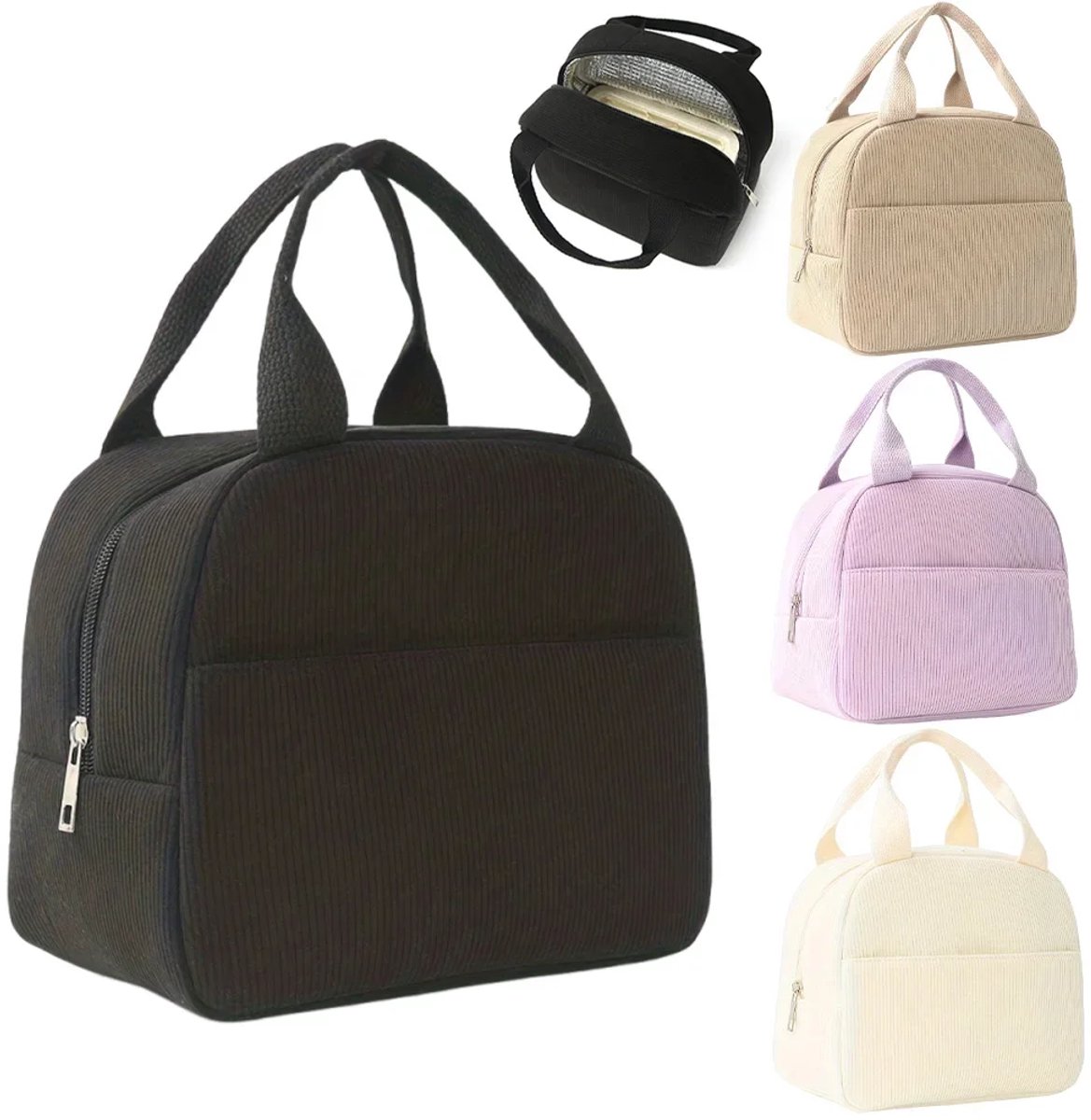 Enkele geïsoleerde lunchtas, koeltas, geschikt voor diner/picknick (zwart)