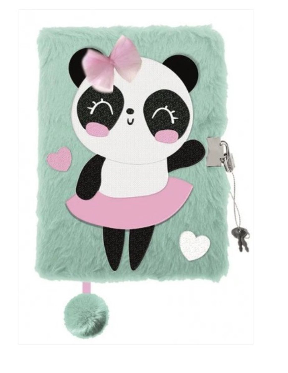 Dagboek met hangslot 3D Panda Ballerina A5, 96 pagina's