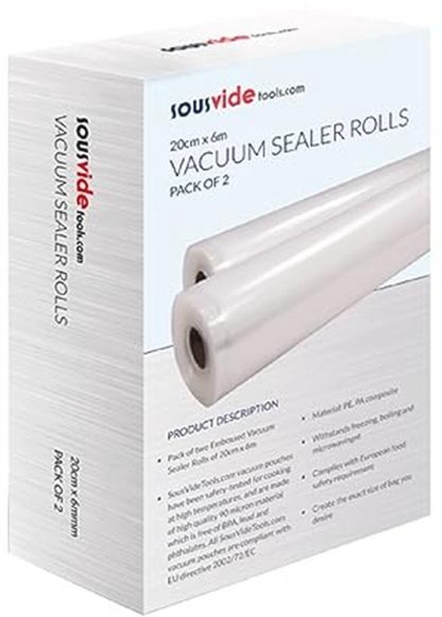Vacuüm Sealer Rollen 20cm x 6m - 2 Stuks voor Sous Vide Koken