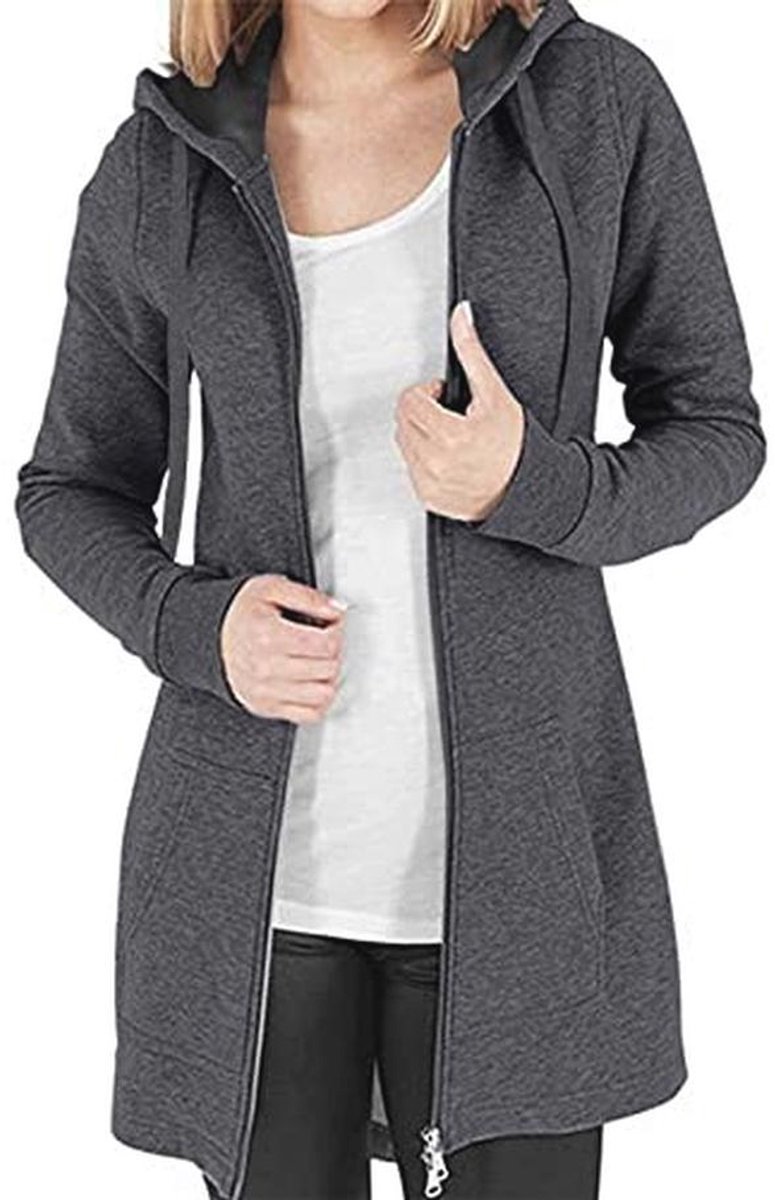 Dames Hoodie met Rits en Kappen voor Herfst en Winter