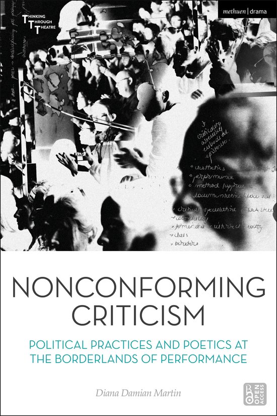 Boekomslag van 'Nonconforming Criticism' met een collage van zwart-witfoto's van mensenmassa's en tekst in het wit en geel.