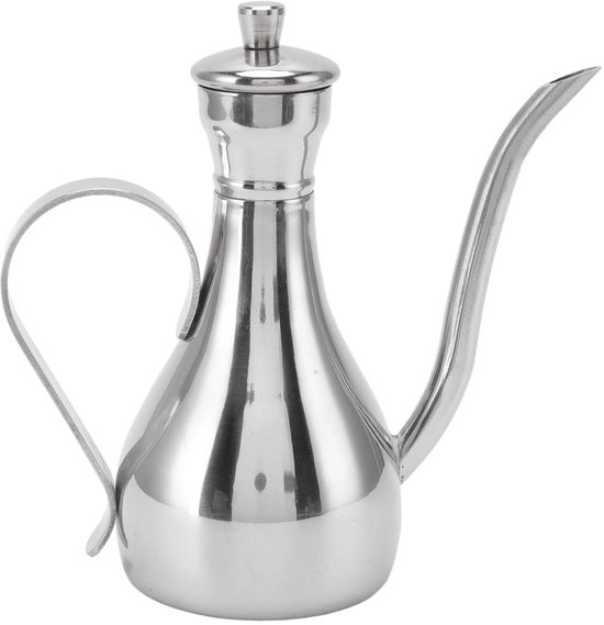 350 ml oliekan, lange mond, roestvrij staal, oliefles voor azijn en olie, oliedispenser, olijfolie, fles voor keuken, café, hotel en restaurant