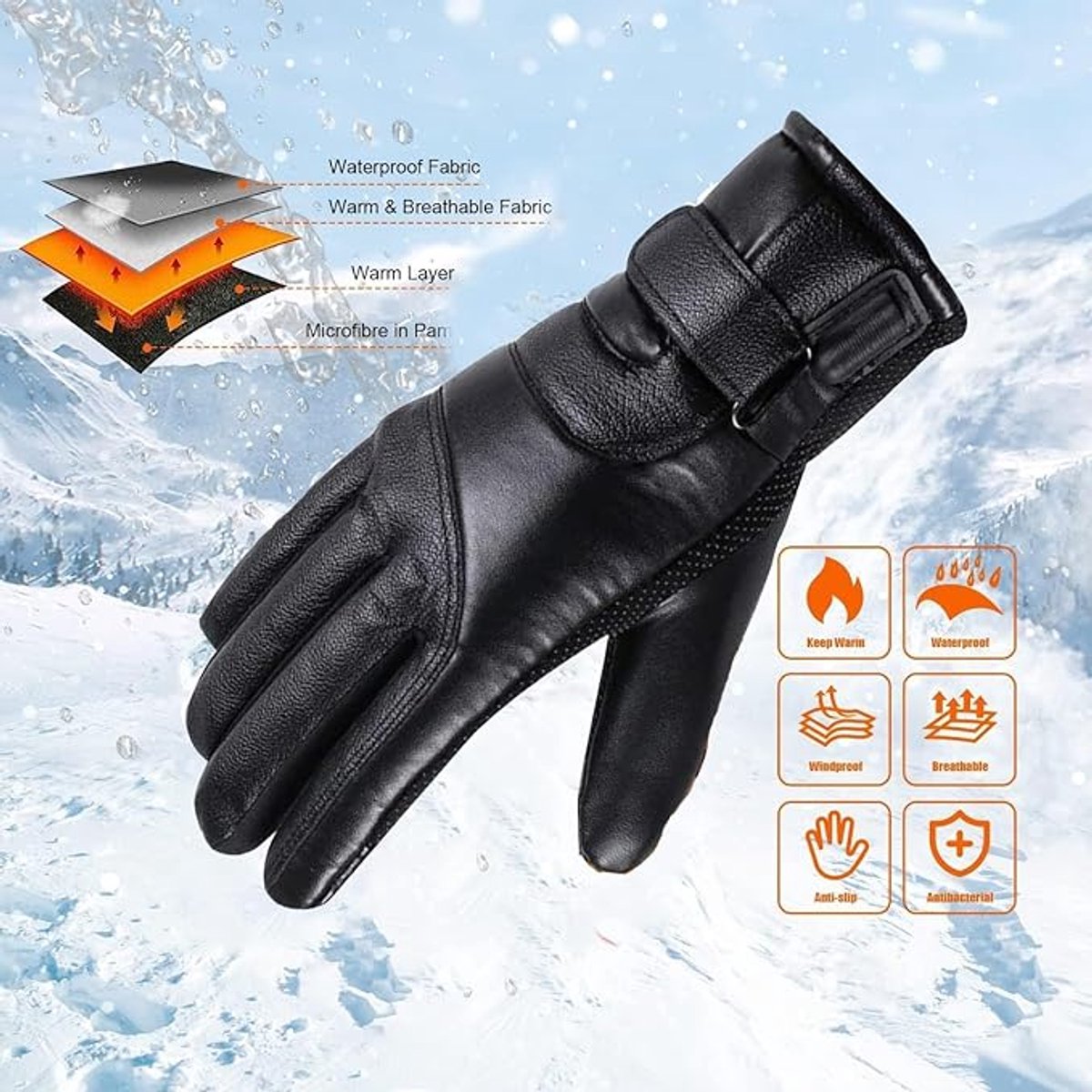 Verwarmde Handschoenen - Verwarmde handschoenen voor heren en dames - touchscreen-verwarmingshandschoenen - USB waterdichte handschoenen - Handschoenen Winter - Handschoenen Met Verwarming - verwarmd voor klimmen, wandelen, fietsen, kamperen - Zwart — cadeau in Sport & Outdoor - foto 3