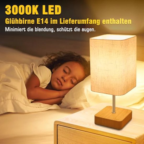 Dimbare Nachtlamp met Touchfunctie en 3 Helderheidsniveaus voor Woonkamer en Slaapkamer van Merkloos — afbeelding 2