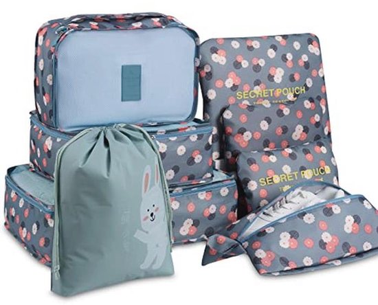 Ensemble Organisateur de Voyage Packing Cubes - 8 Pièces Organisateurs de Vêtements pour Bagage à Main