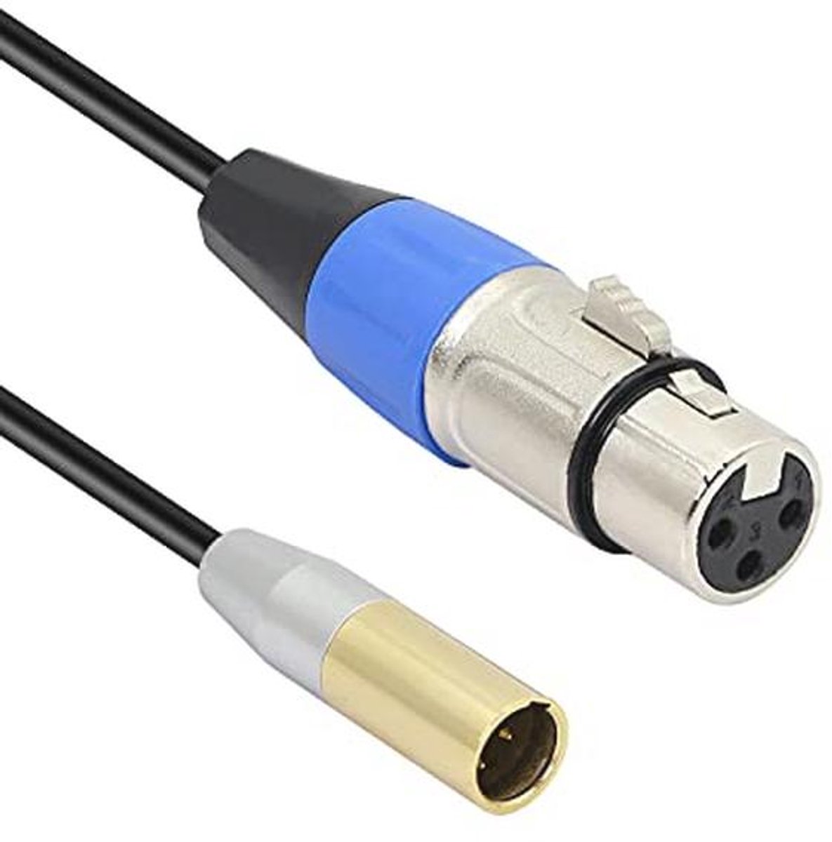 Mini XLR naar XLR Adapterkabel voor Camera's - 0,3M Microfoon Audiokabel