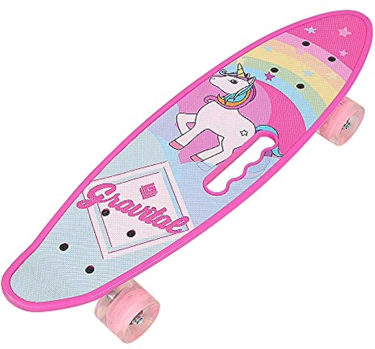 Mini-cruiser Skateboard met LED-wielen voor Beginners 61 cm Blauw