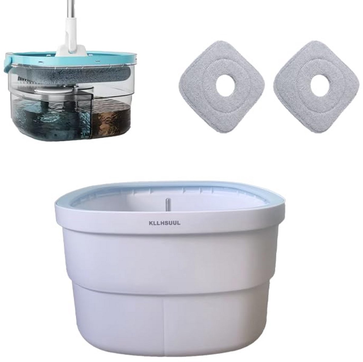 Spin Mop en emmer met vuil en schoon water scheidingssysteem