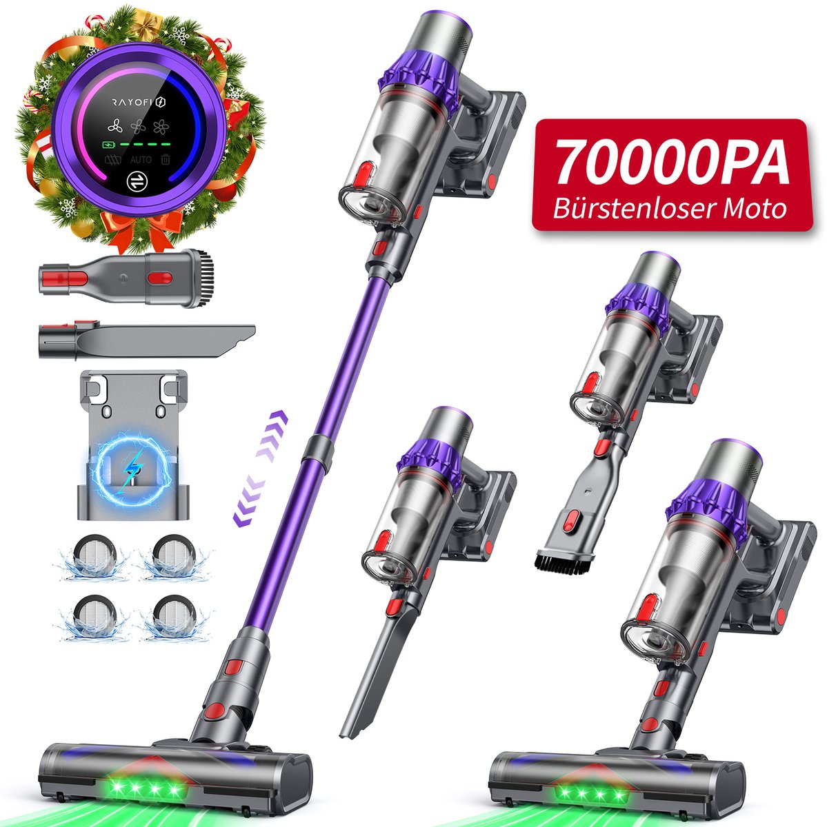 RAYOFI Steelstofzuiger - Steelstofzuiger Draadloos 70000PA