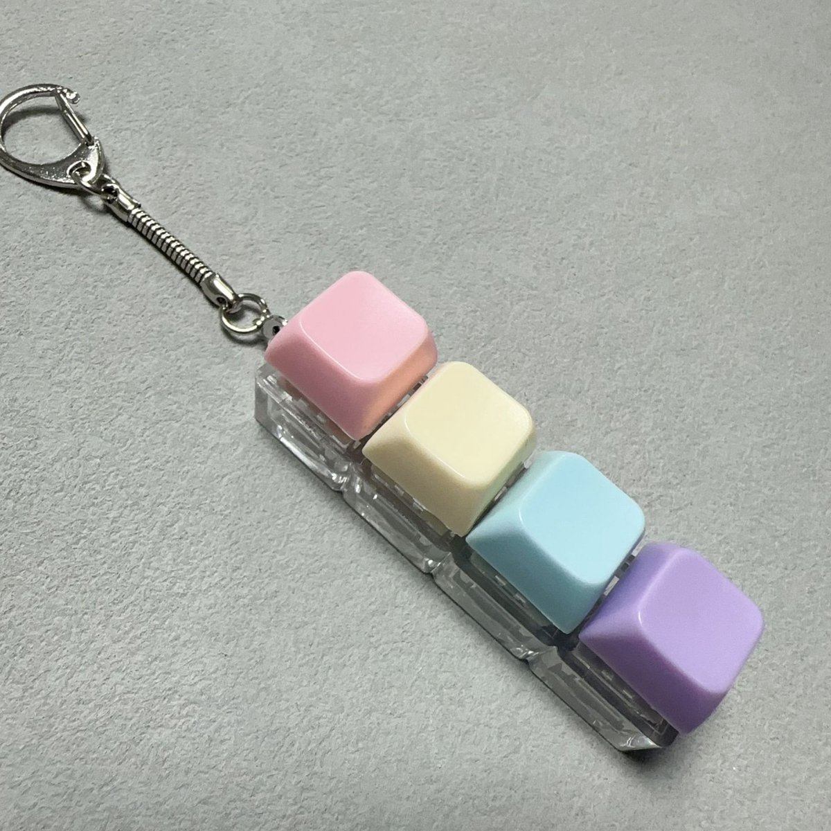 Clavier Fidget Porte-clés Bleu Dégradé 2 Pièces - Jouet Anti-Stress Clic Linéaire Portable