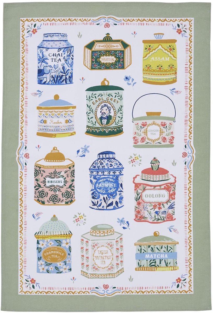 Theedoek - Tea Tins theedoek - 100% katoen
