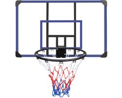 Backboard Basketbalring 112x72cm Wandbevestigde Basketball Hoep Zwart Blauw PE Rattan IJzer Waterdichte Stof Schokbestendig Binnen Buiten Gebruik